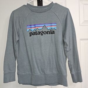 Patagonia Gray Crewneck Sweatshirt with Multicolor Logo